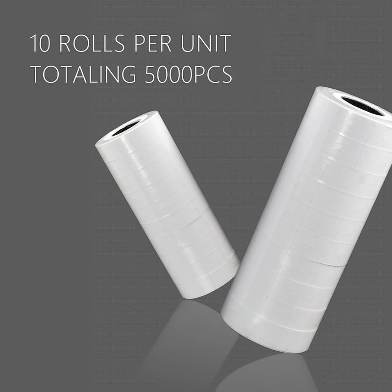 ICSTM Double Line Price Label Paper for MX-6600 Price Gun Labeller,Pricemarker Labels for MX-6602/G6600/YH-689/CN-6600EOS,10 Rolls 5000 pcs (White) - Image 3